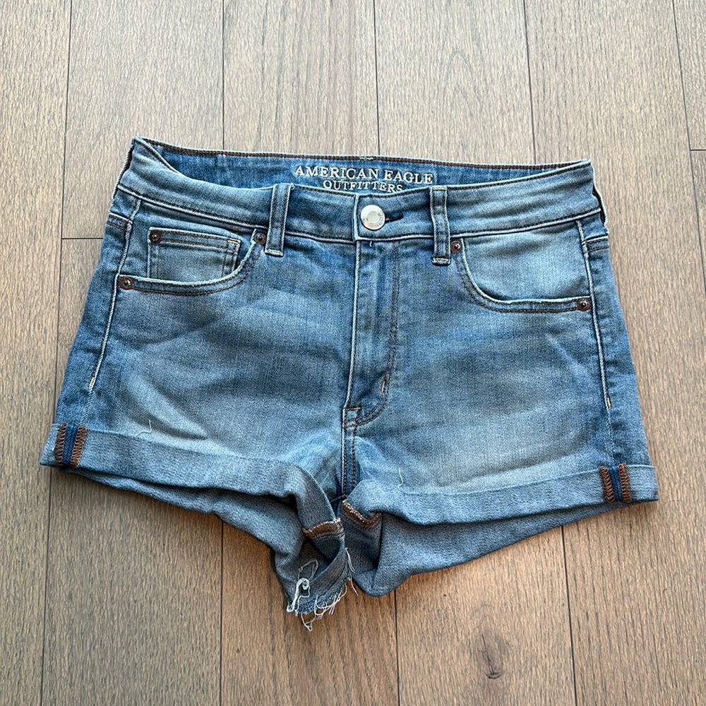 American Eagle Hi-Rise Shortie Jean Shorts